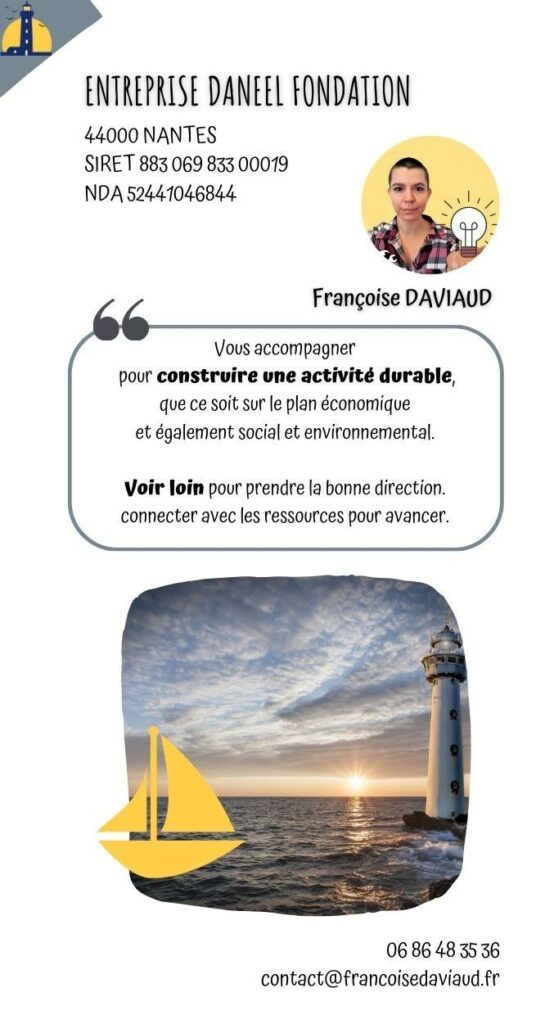 Brochure entreprise DANEEL FONDATION. Françoise DAVIAUD et ses partenaires vous accompagnent pour construire une entreprise durable. Présentation.