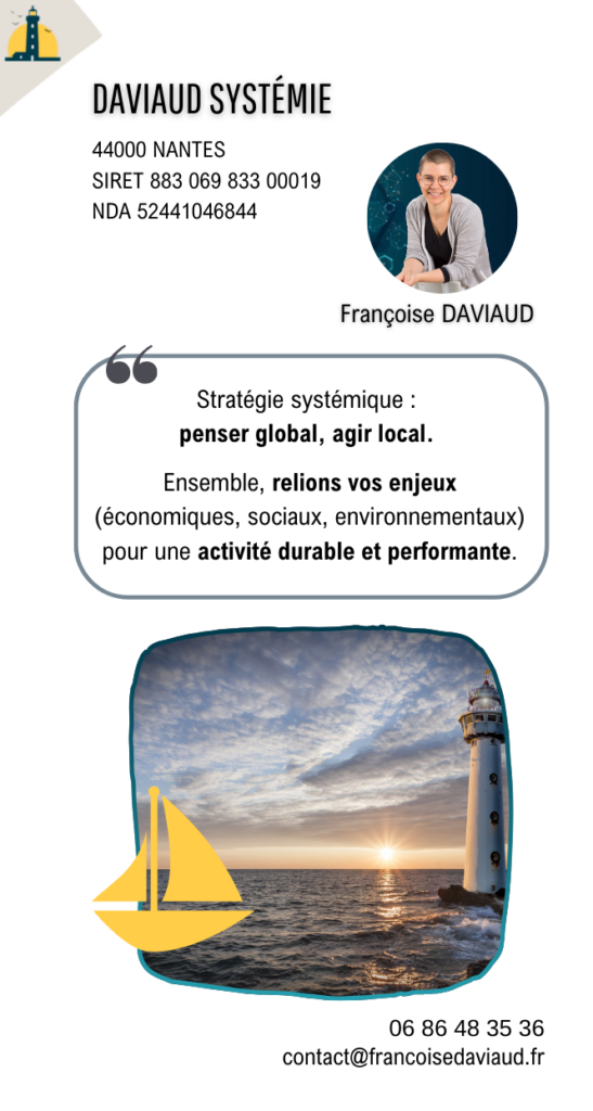 Brochure entreprise DAVIAUD SYSTÉMIE. Françoise DAVIAUD et son réseau de partenaires vous accompagnent pour construire une entreprise durable. Les objectifs. Présentation.