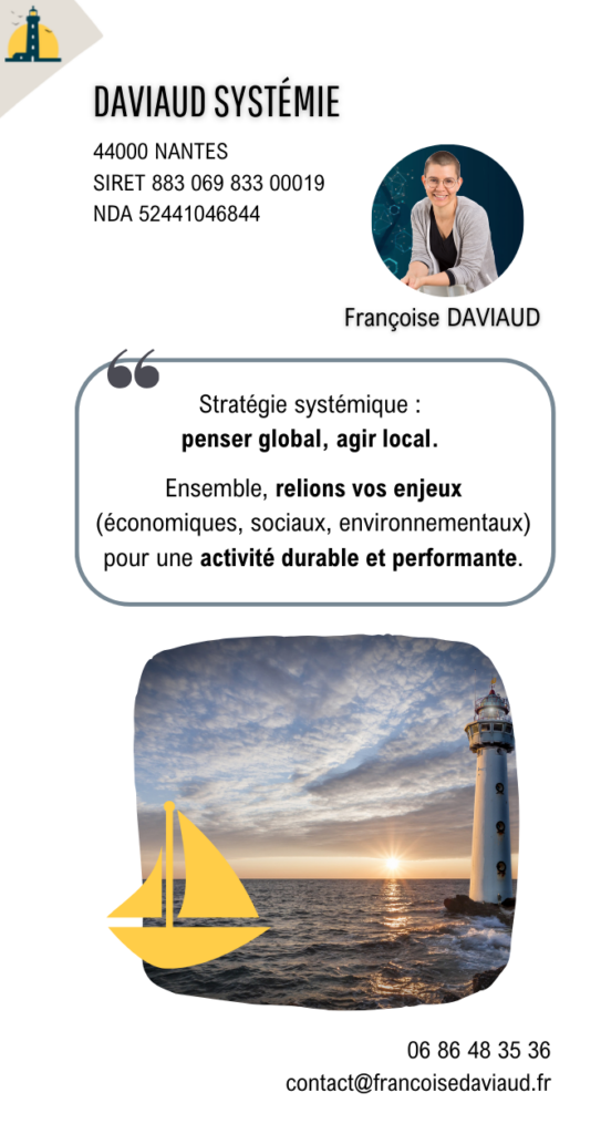 Brochure entreprise DAVIAUD SYSTÉMIE. Françoise DAVIAUD et son réseau de partenaires vous accompagnent pour construire une entreprise durable. Les objectifs. Présentation.