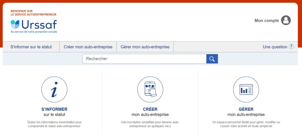 Site autoentrepreneur.urssaf.fr pour les déclarations sociales micro entreprise